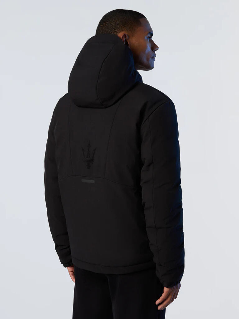 Black Quilted Puffer Jacket with Hood