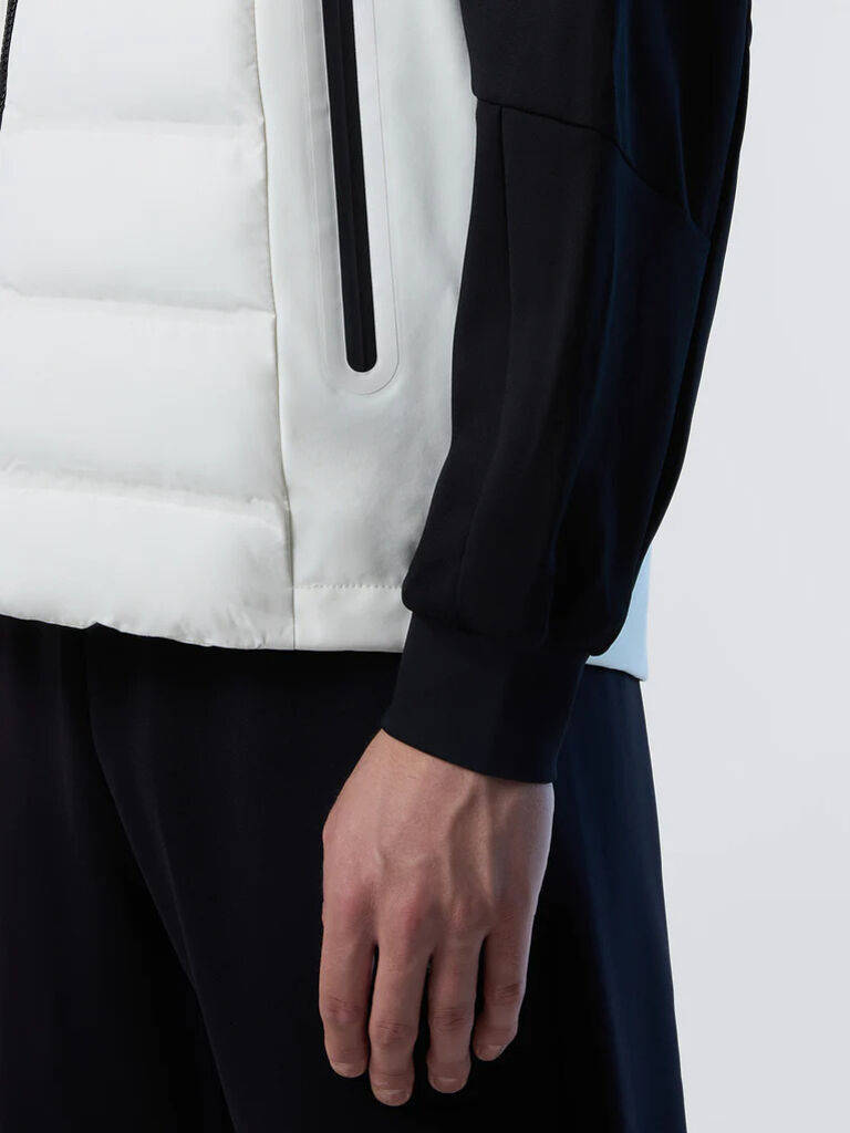 White Puffer Vest with Zippered Pockets