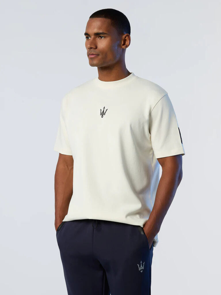 Ivory Logo Cotton Tee with Minimalist Design