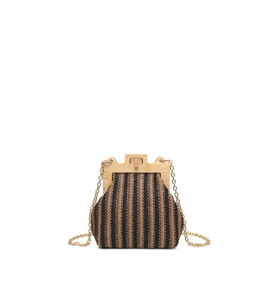 Multi-Color Woven Chain Strap Clutch Bag