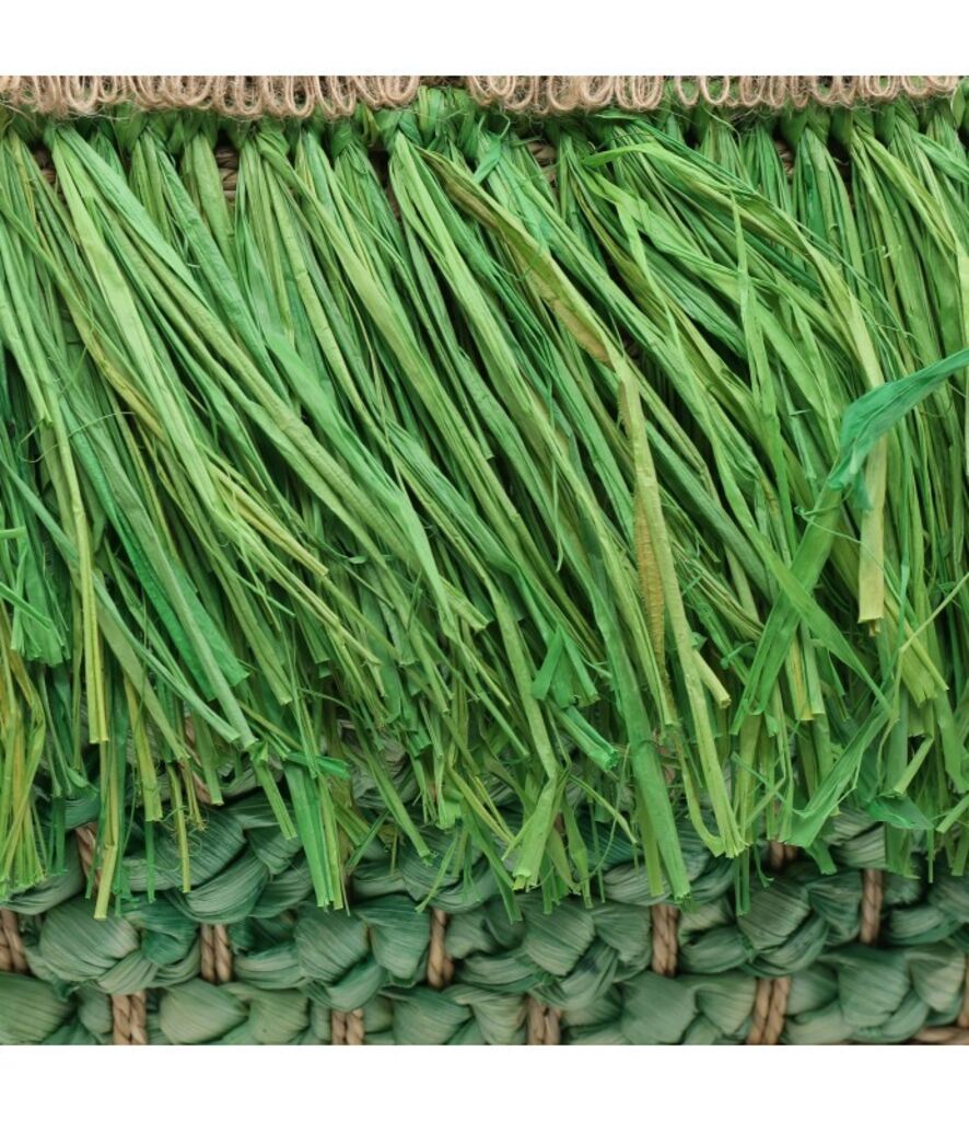 Green Woven Fringe Shoulder Bag