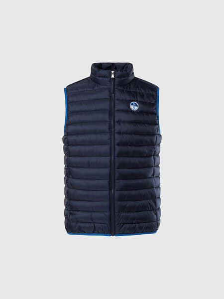 Navy Puffer Vest with Embroidered Logo