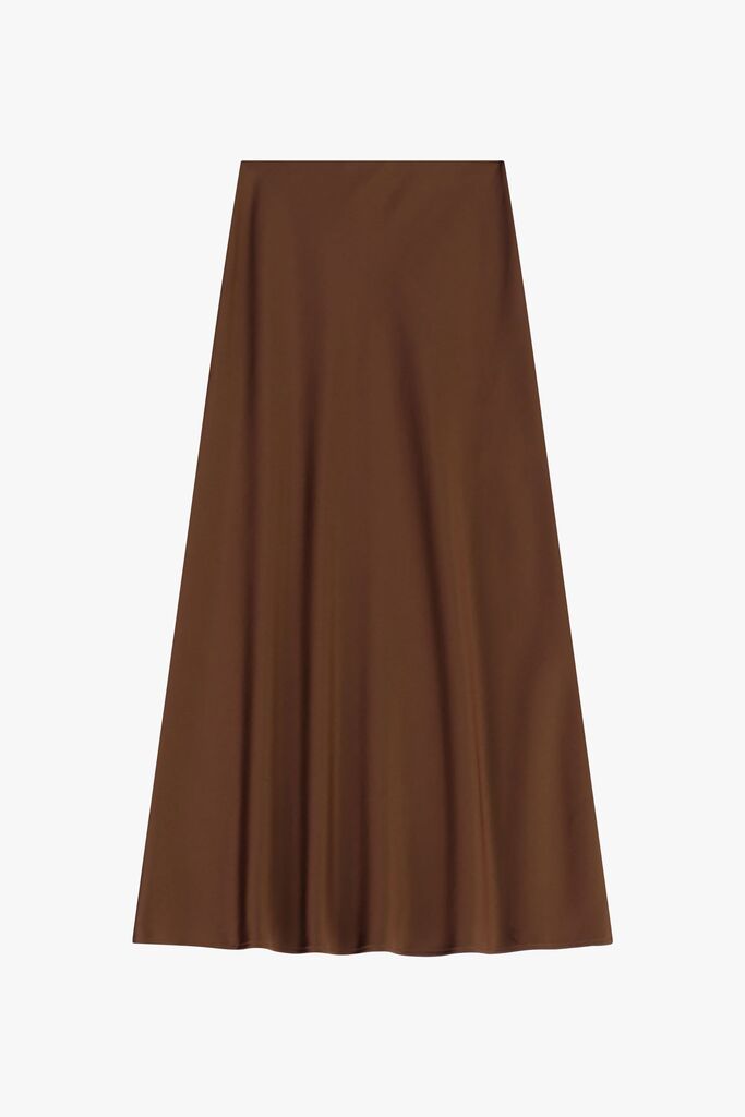 Chocolate Brown A-Line Maxi Skirt