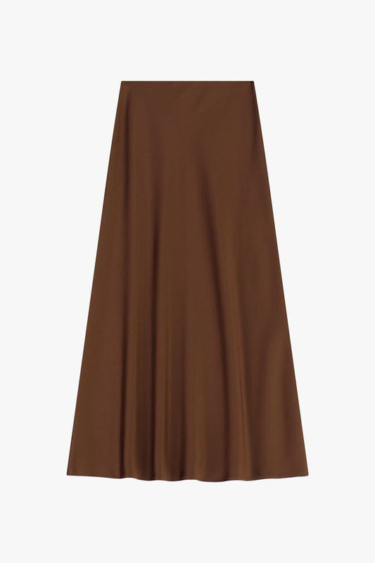 Chocolate Brown A-Line Maxi Skirt