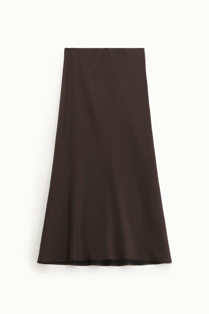 Chocolate Brown Long A-Line Skirt
