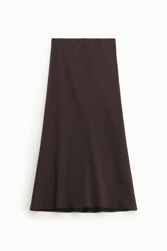 Chocolate Brown Long A-Line Skirt