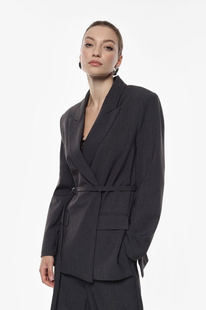 Black Tailored Blazer with Belt