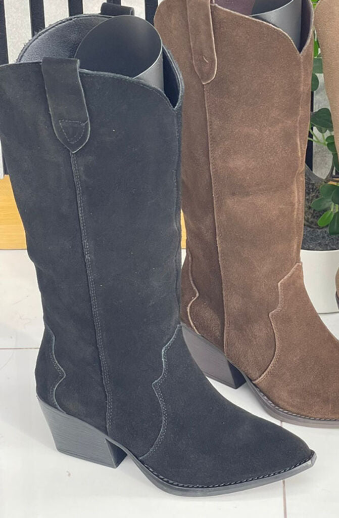 Western Boot Suede NERO