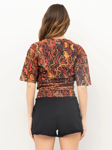 Multicolor Animal Print Knot Detail Top