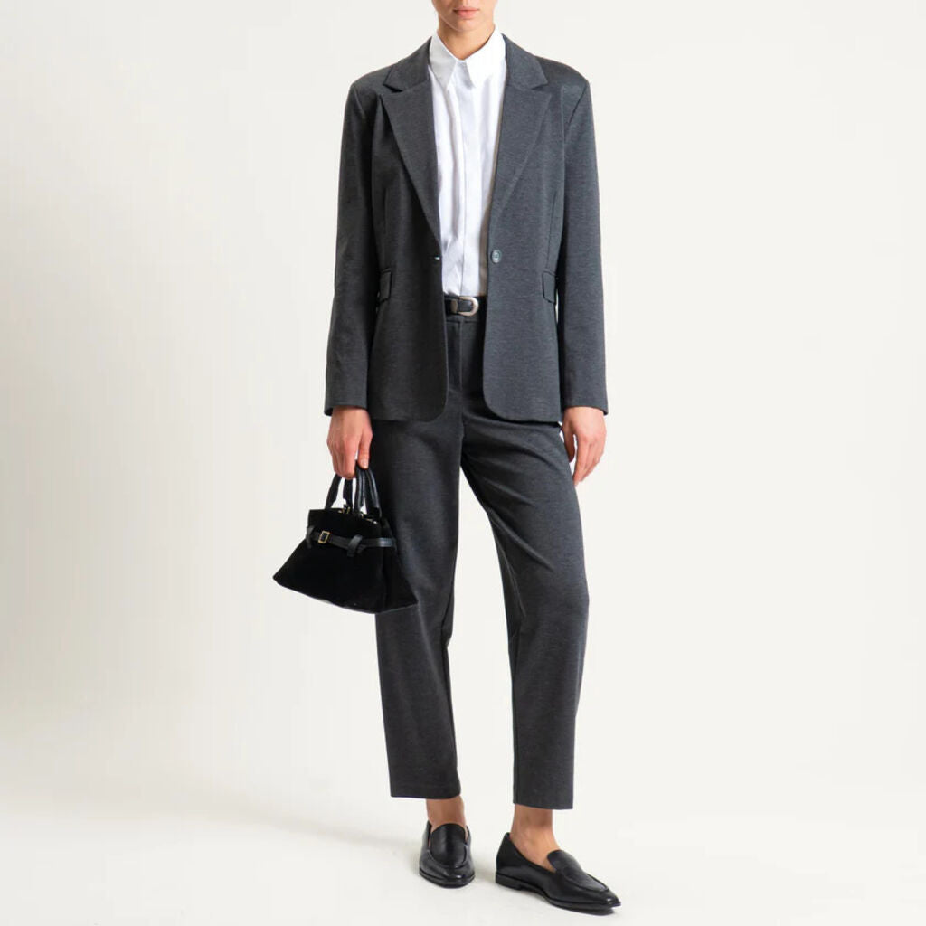 Charcoal Single-Button Blazer