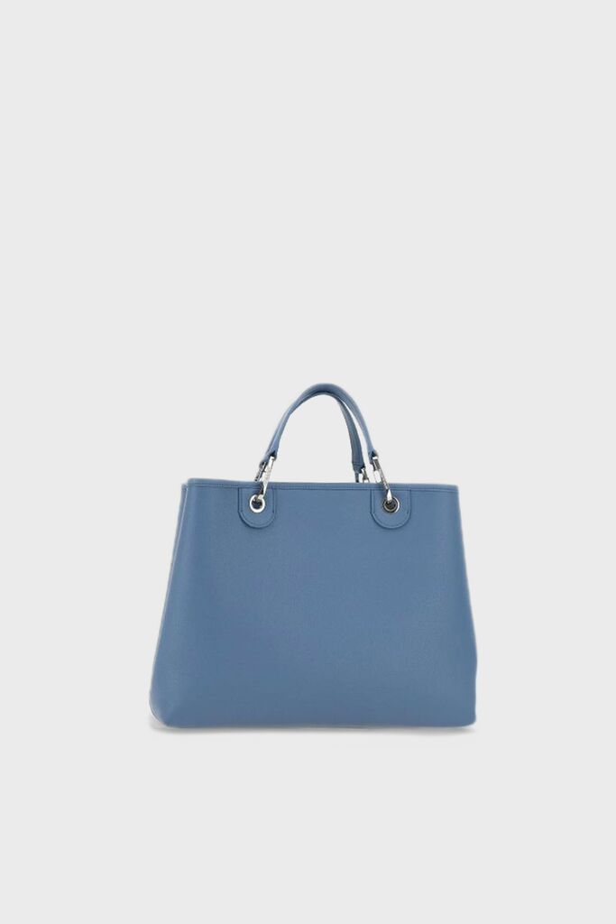Classic Blue Structured Tote with Silver Hardware