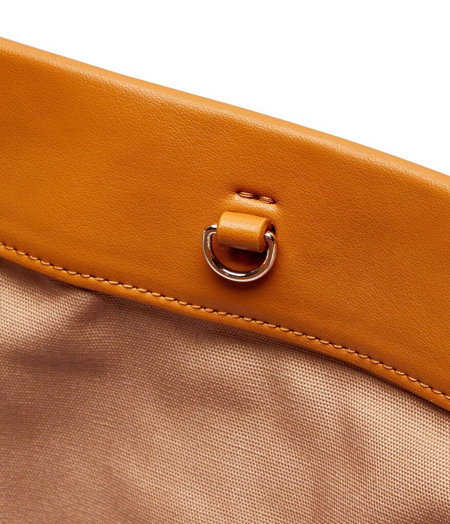 Tan Woven Tote Bag with Top Handle