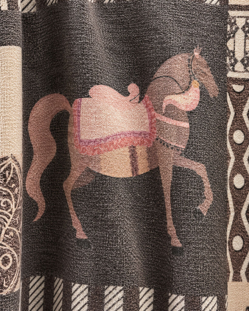 Top Long Sleeves Horse GRIGIO