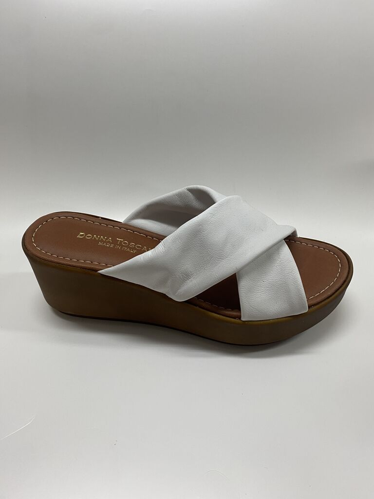 Heeled Mule Open-Toe Nappa BIANCO