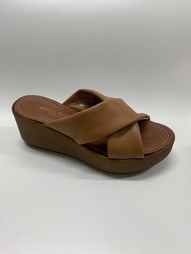 Heeled Mule Open-Toe Nappa CUOIO