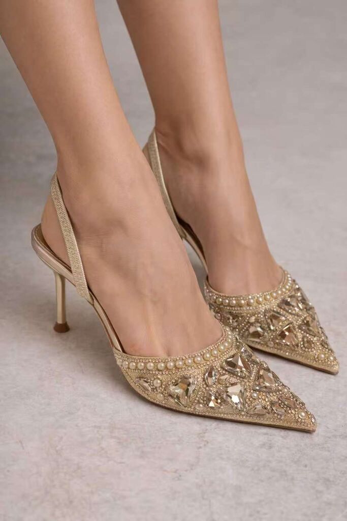 Sling-Back Strass GOLD