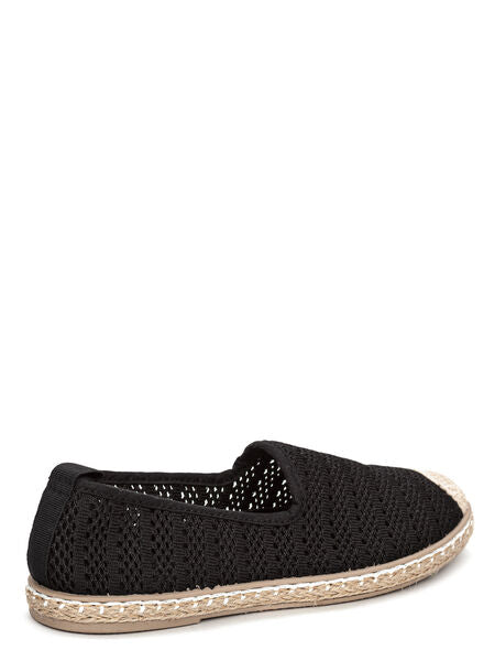Black Knit Espadrilles with Contrast Toe
