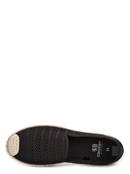 Black Knit Espadrilles with Contrast Toe