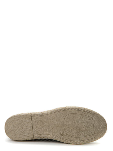 Black Mesh Slip-On Espadrille with Woven Sole