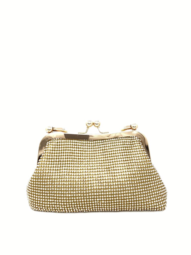 Gold Mesh Clutch Bag with Frame Closure