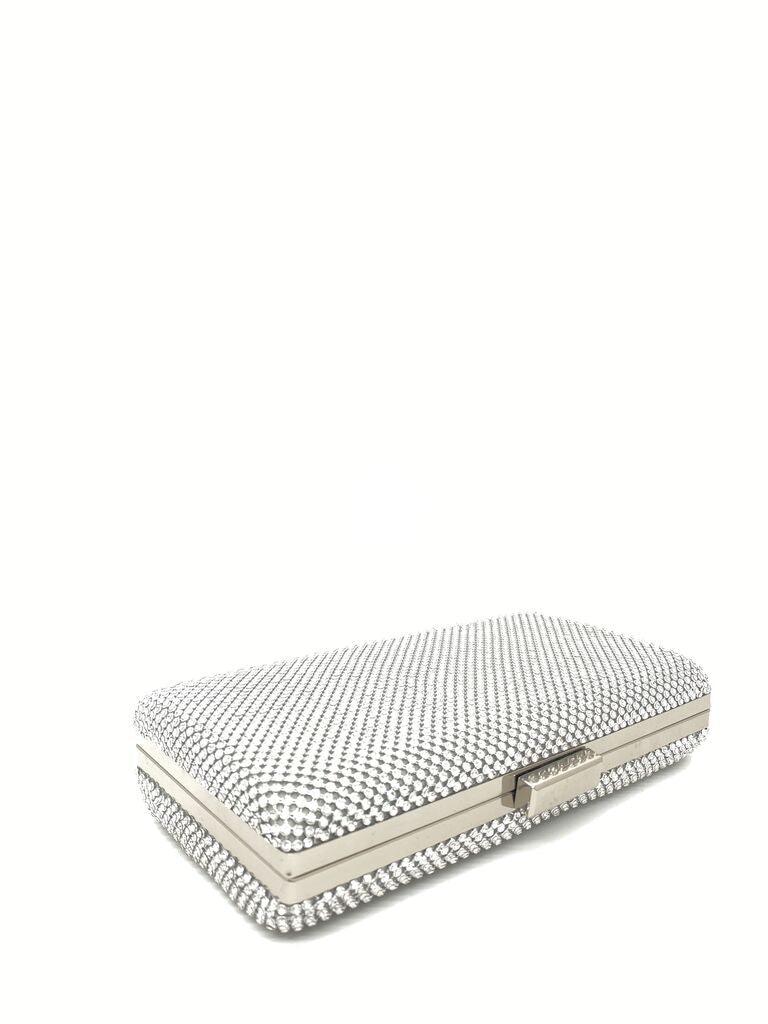 Silver Mesh Clutch with Snap Closure