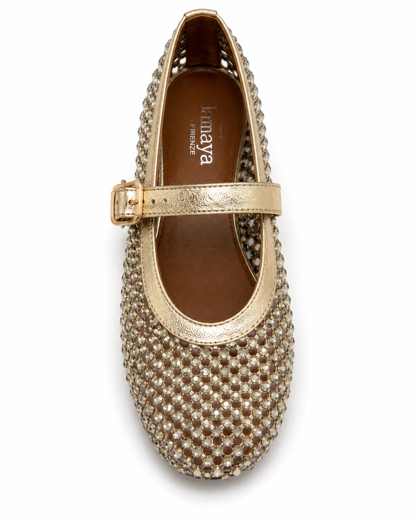 Mary Jane Shoe Strass GOLD