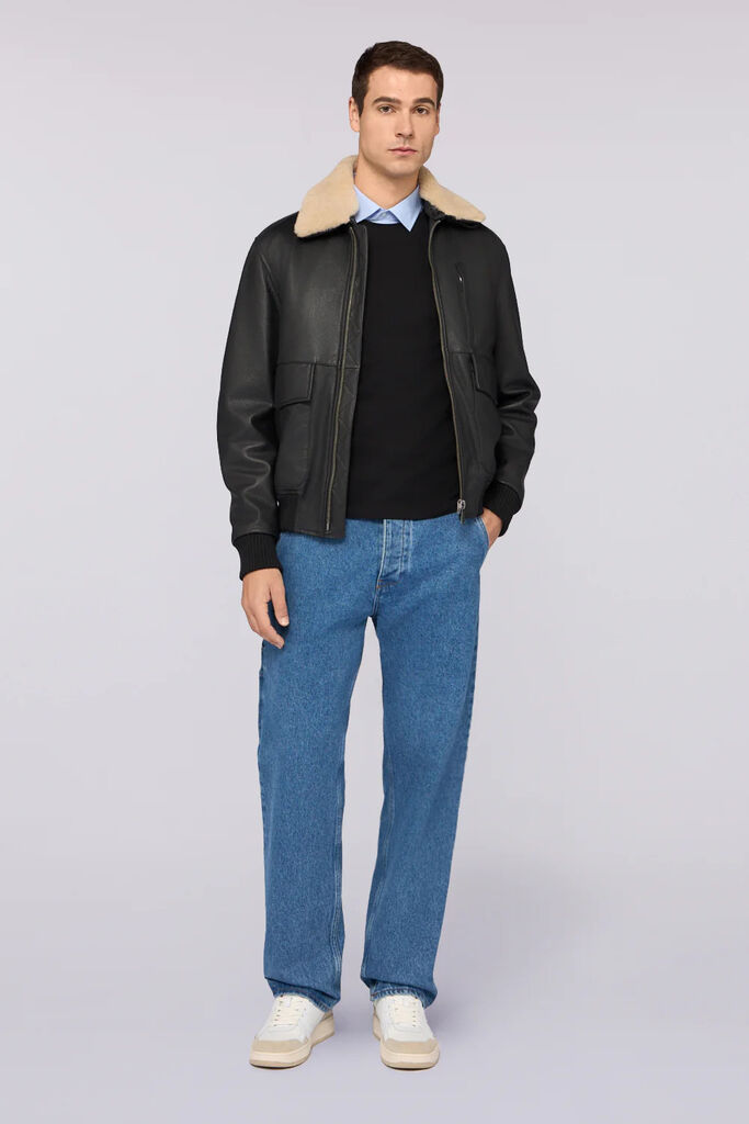 Black Cotton Long Sleeve Tee
