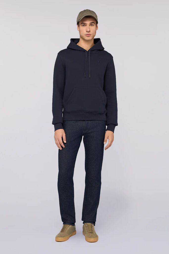 Navy Hooded Sweatshirt with Kangaroo Pocket