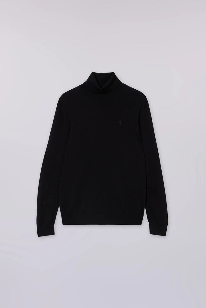 Black Knit Turtleneck Sweater with Long Sleeves