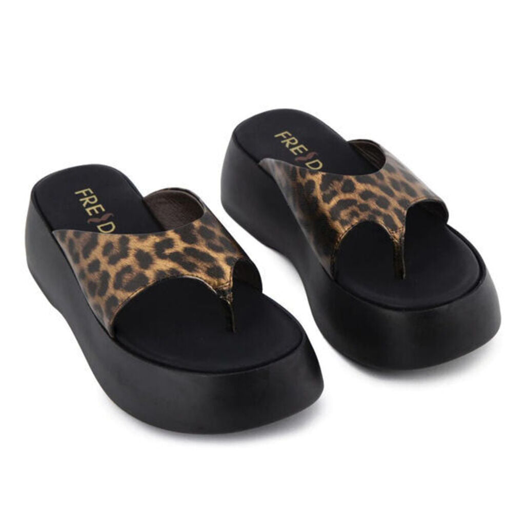 Heeled Mule Open-Toe Nappa LEOPARD