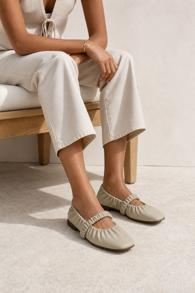 Mary Jane Shoe Nappa MILK