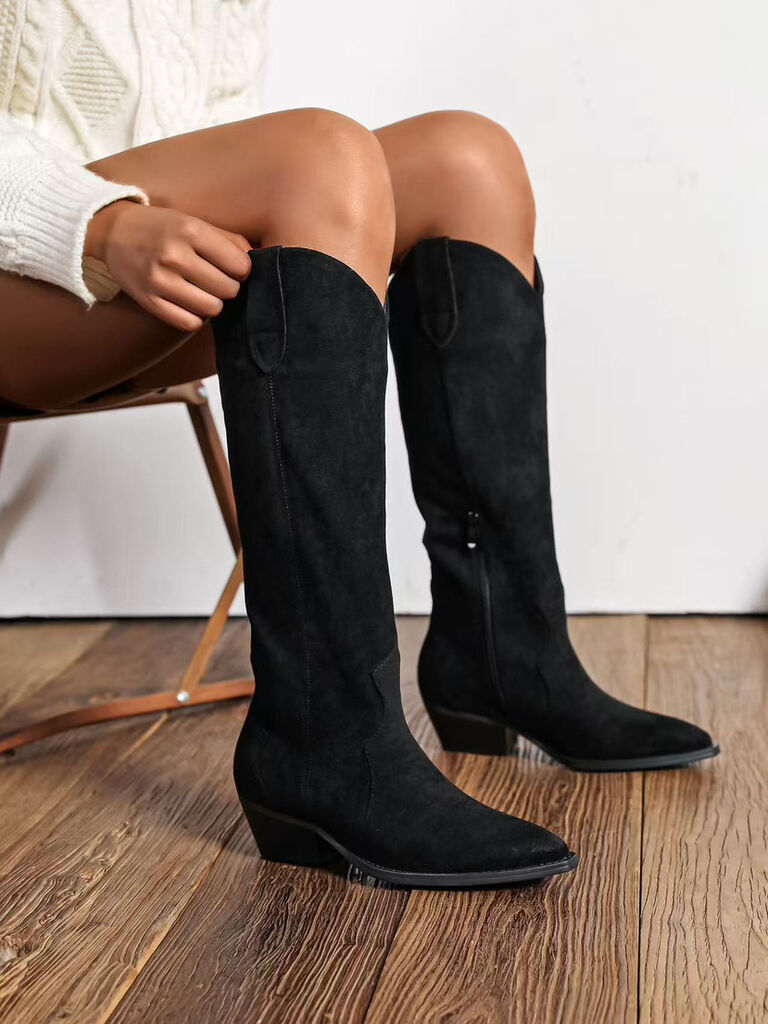 Western Boot Suede NERO