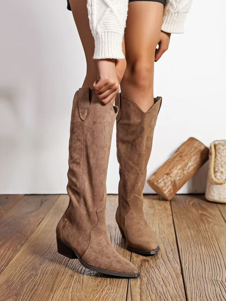 Western Boot Suede TAUPE