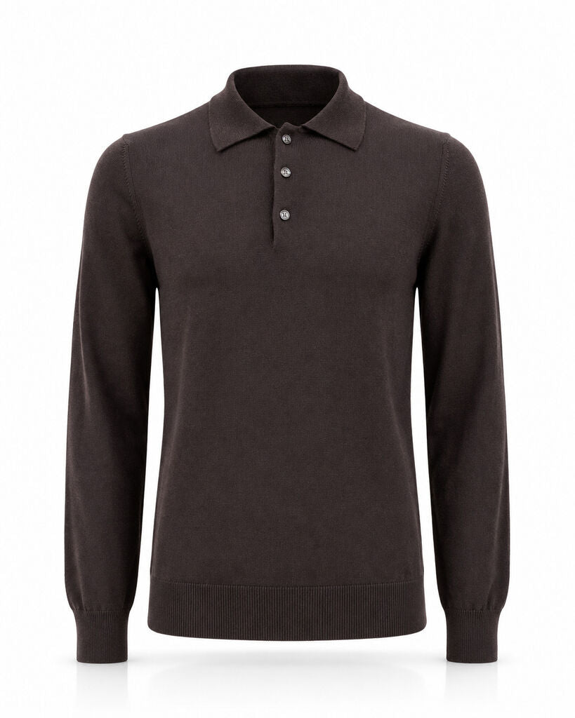 Polo Long Sleeves - MARRONE