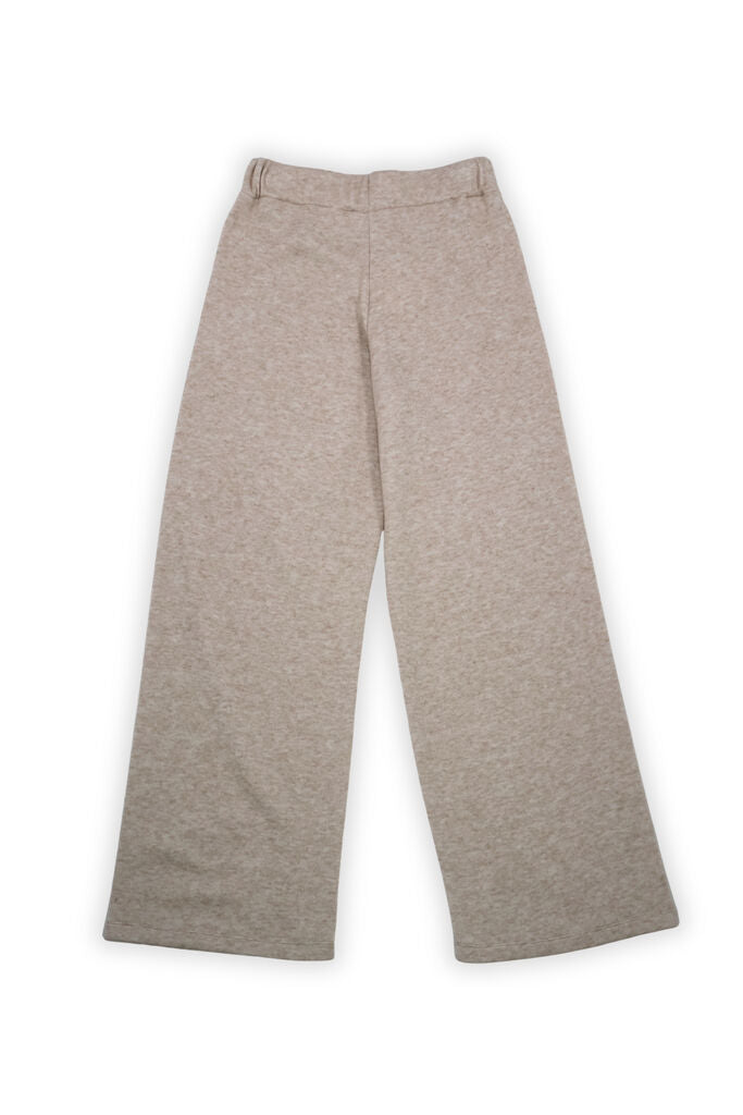 Beige Wide-Leg Trousers with Relaxed Fit