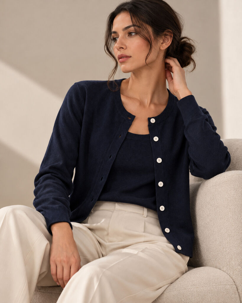 CARDIGAN + TOP - NAVY
