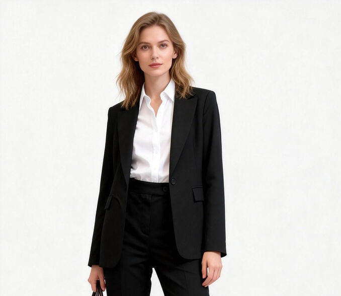 Black Tailored Blazer with Classic Lapels