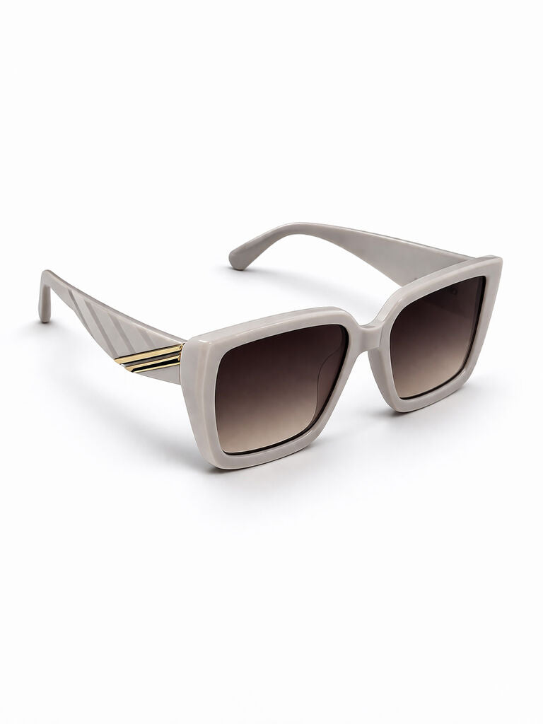 Black Acetate Square Sunglasses with Gradient Lenses