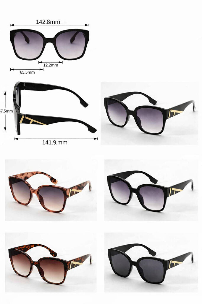 White Square Sunglasses with Gradient Lenses