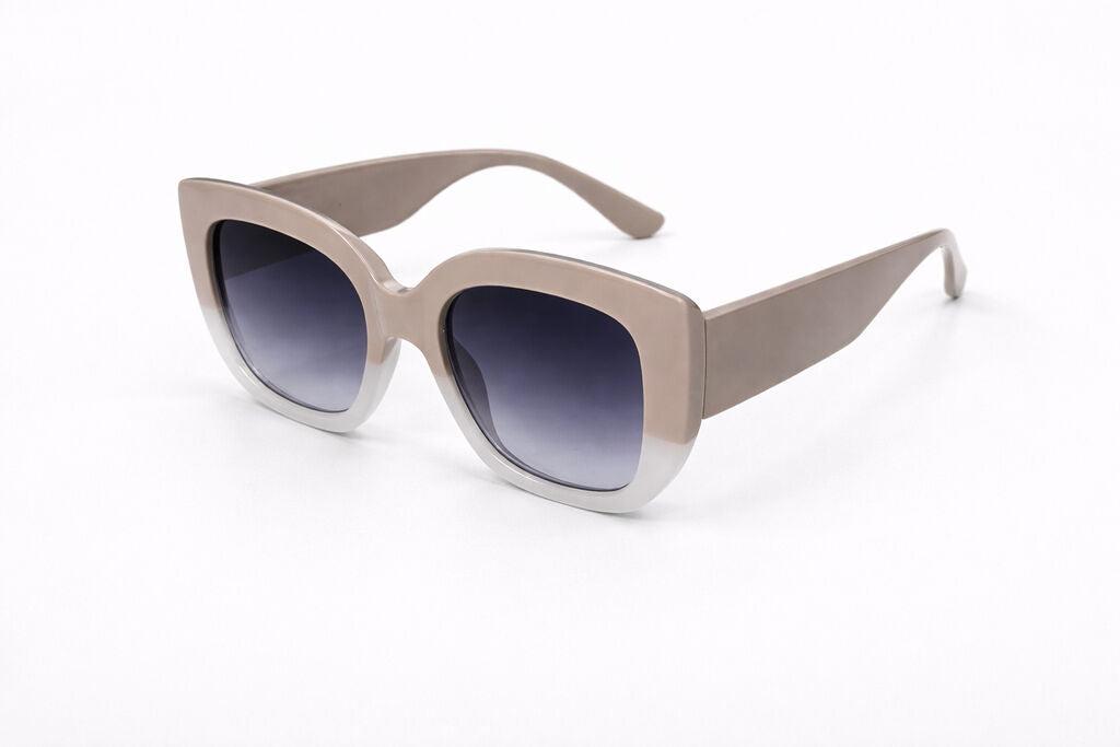 Taupe Gradient Oversized Sunglasses with Square Frames