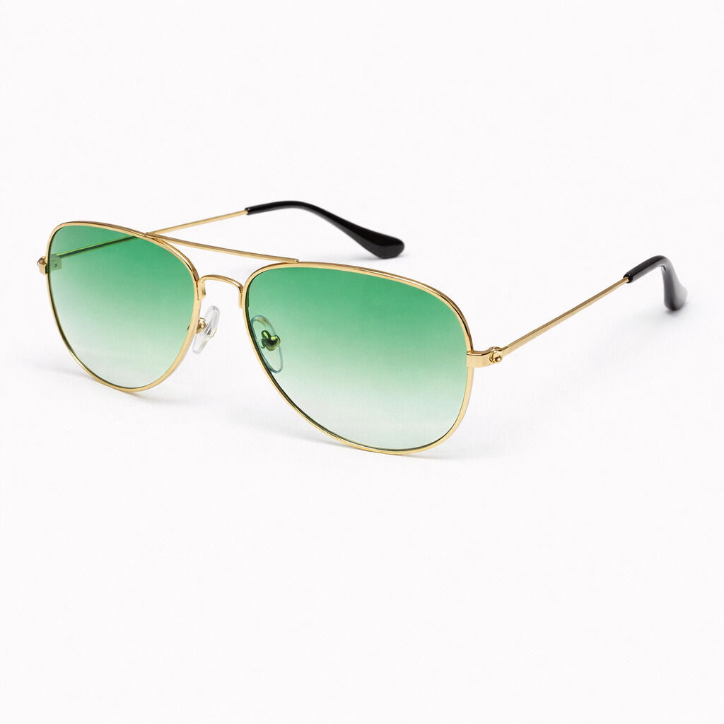 Blue Gradient Aviator Sunglasses with Metal Frame