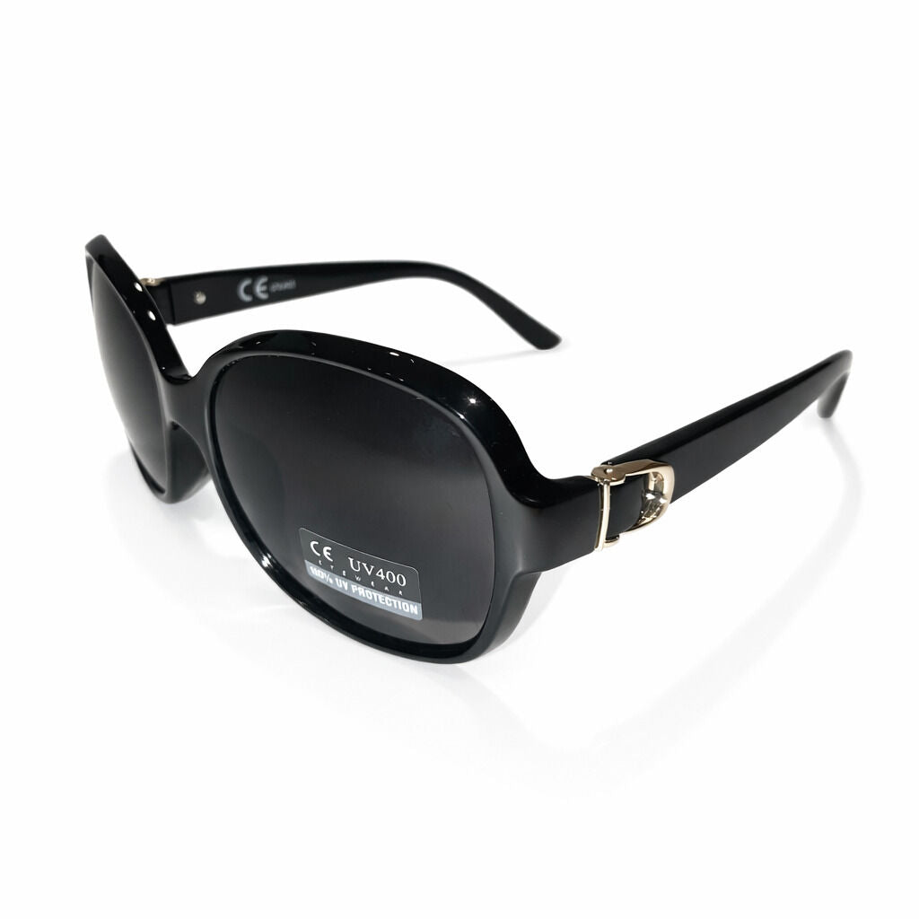 Black Plaid Accent Sunglasses with Gradient Lenses