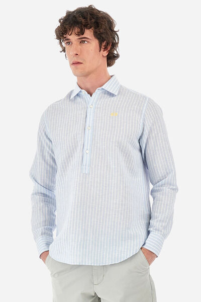 Light Blue Striped Long Sleeve Shirt