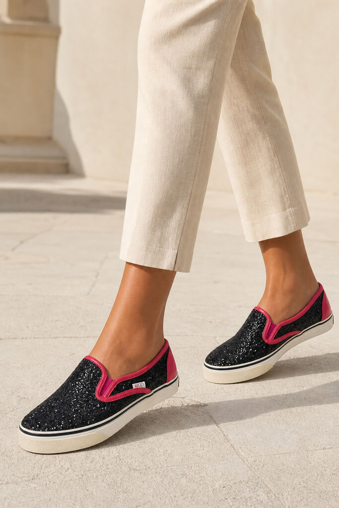 Shoes Glitter Ner/Fux