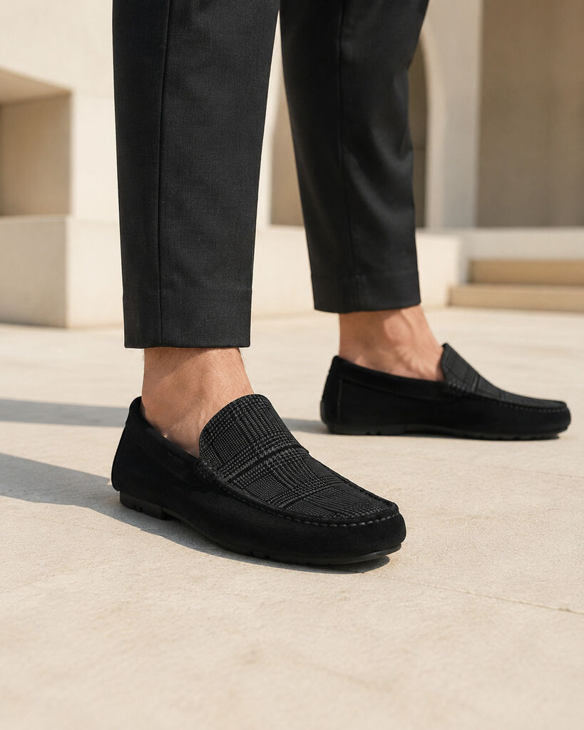 Shoes Suede Gri/Ner