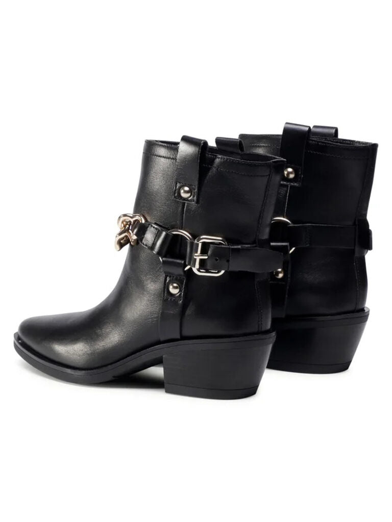 Black Ankle Boot with Chain Detail