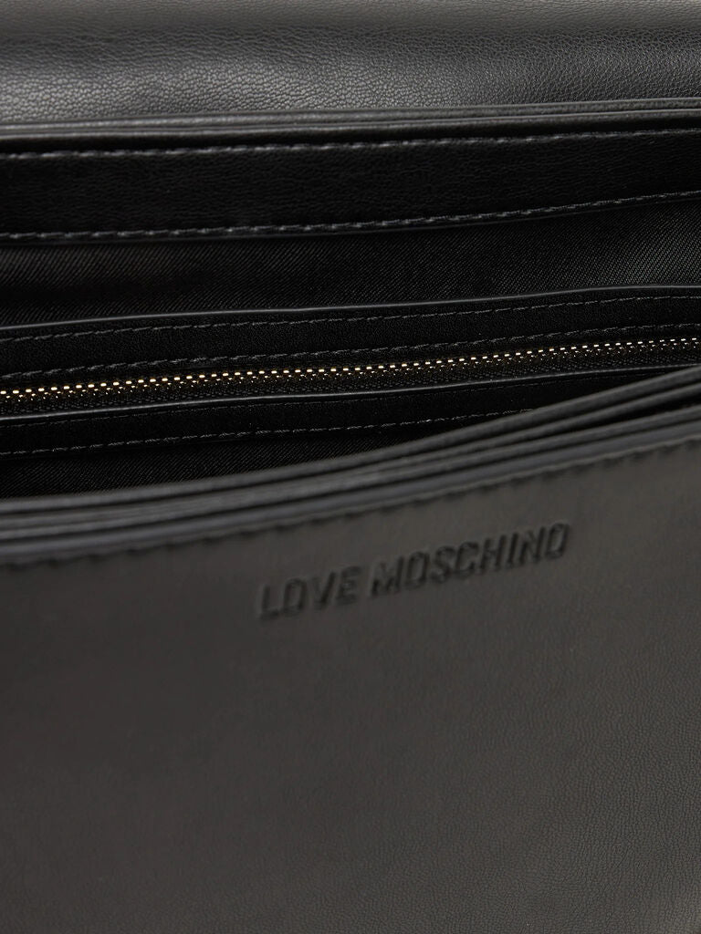 Black Quilted Crossbody Bag with Chain Strap