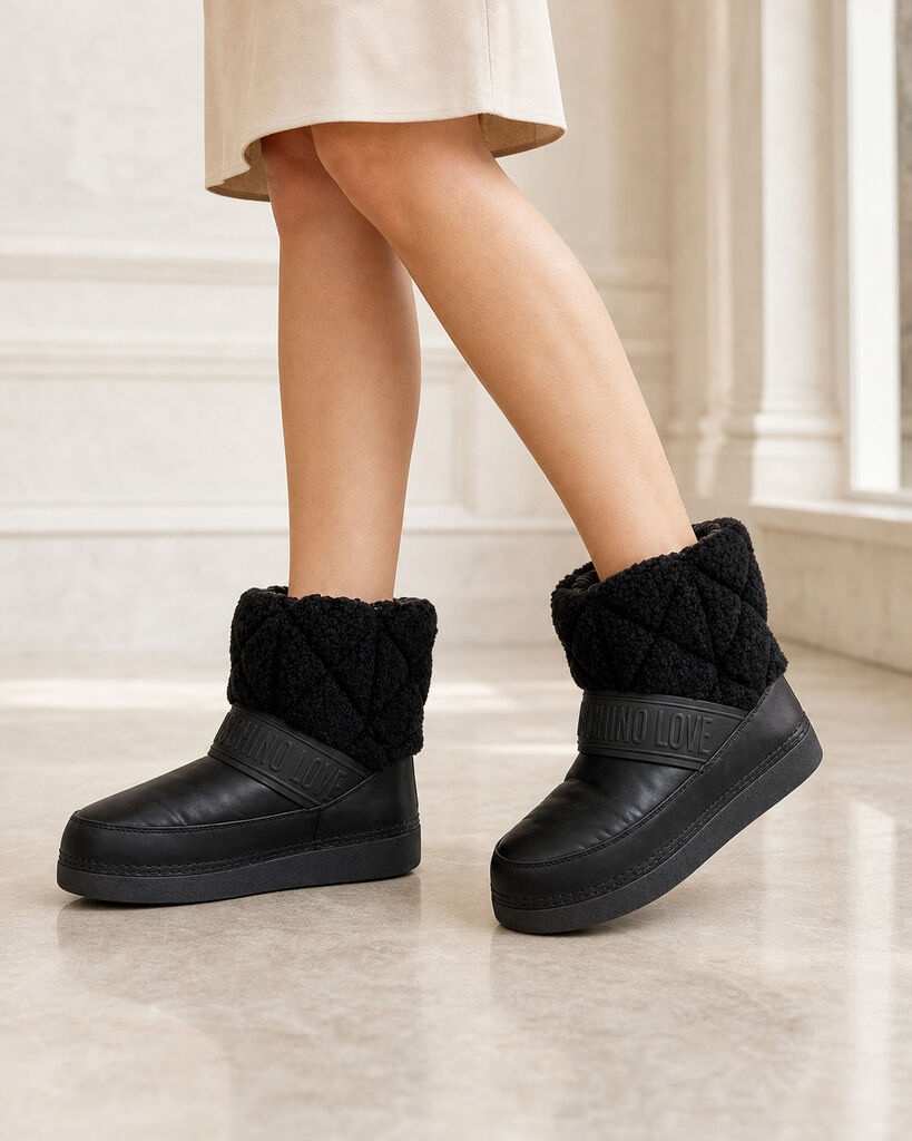 Snow Boot Nyl/Fur BLACK