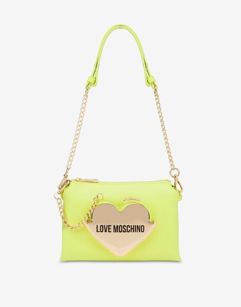 Lime Faux Leather Mini Bag with Chain Strap