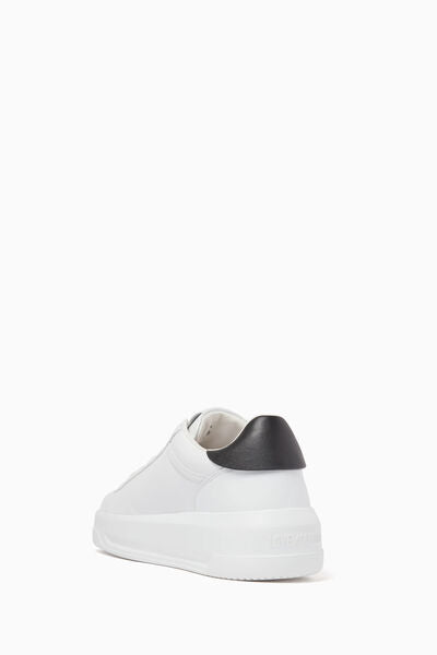 White Leather Sneakers with Logo Detail